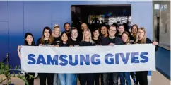  ?? SUPPLIED ?? The Day of Giving is just one of several ways Samsung Canada encourages volunteer engagement among its employees.