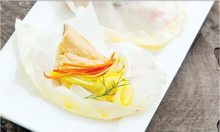  ?? PHOTOS: ATCO BLUE FLAME KITCHEN ?? Arctic Char en Papillote is infused with the flavours of butter, lemon and dill.