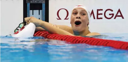  ??  ?? At the 2016 Olympics in Rio, Oleksiak, then just 16 years old, won four medals, including gold in the 100-metre freestyle