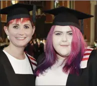  ??  ?? Niamh Kelly from Phibsboro, Dublin, and Tammy Kelly from Aughrim, who graduated in Advanced Animal Science.