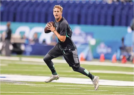  ?? BRIAN SPURLOCK, USA TODAY SPORTS ?? Jared Goff, who had 43 touchdown passes for California in 2015, is expected to be the first or second quarterbac­k drafted.