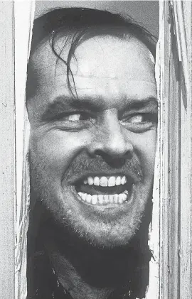  ?? WARNER BROS. VIA AP ?? Jack Nicholson’s disturbed writer, Jack Torrance, and a creepy hotel helped make Stanley Kubrick’s “The Shining” a classic.