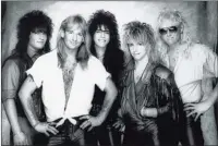  ??  ?? Hair metal heroes Great White in 1987: Audie Desbrow (from left), Jack Russell, Tony Montana, Michael Lardie and Mark Kendall.