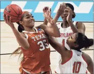  ?? Morry Gash / Associated Press ?? Texas’s Charli Collier shoots over Maryland’s Angel Reese during the second half in the Sweet 16 round of the NCAA tournament in San Antonio in March.