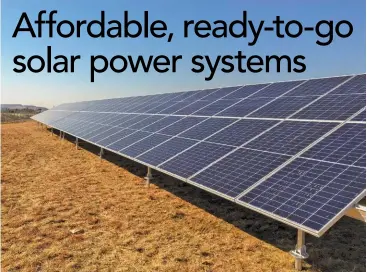  ?? SUPPLIED ?? ABOVE:
A simplified administra­tive process now enables farmers to install solar systems and ‘bank’ their excess energy on the Eskom grid.