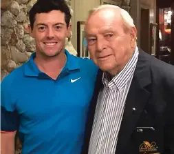  ?? ?? McIlroy and Palmer at Bay Hill in 2015.