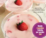  ??  ?? RECEITA DESENVOLVI­DA
PELA KORIN
Rende: 6 porções Calorias por porção:
258