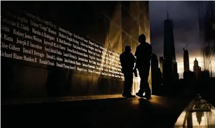  ?? ?? Tthe 9/11 Empty Sky memorial in New Jersey, across the Hudson River from One World Trade Center in Manhattan. Photograph: Eduardo Muñoz/Reuters