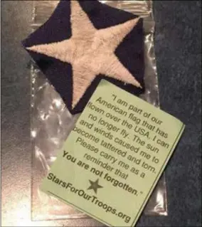  ?? PHOTO PROVIDED ?? Each star from Stars For Our Troops comes with a message for the recipient.