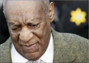  ?? MATT SLOCUM — THE ASSOCIATED PRESS ?? Bill Cosby arrives for a pretrial hearing in his sexual County Courthouse, Monday in Norristown, Pa. assault case at the Montgomery