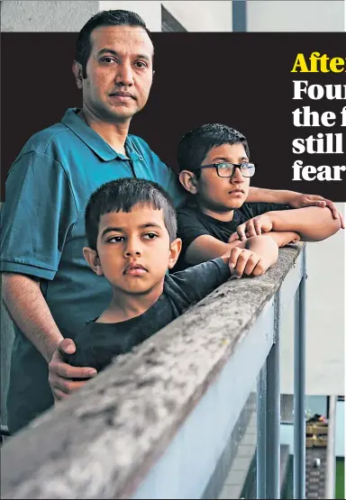  ??  ?? Abhijeet Kadwe and sons, Kiaan and Advay, at home in Glasgow