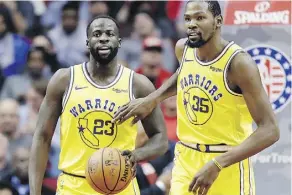  ?? DAVID J. PHILLIP/THE ASSOCIATED PRESS ?? The war of words between Warriors Draymond Green and Kevin Durant has been an ongoing soap opera.