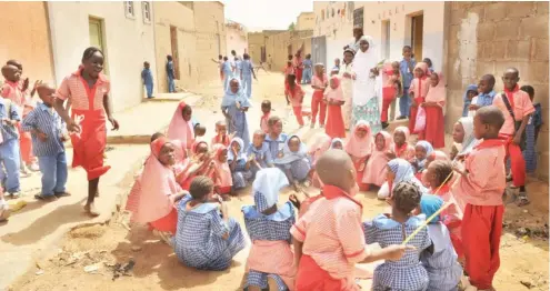  ?? Photo Sani Maikatanga ?? Pupils of Alheri School, Kano play during break on Friday.