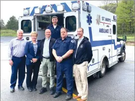  ?? Photo by Brian D. Stockman ?? The St. Marys Ambulance Manager Greg Gebauer, Board President Rodney Brennen, and Assistant Manager Nick Burdick gave a tour of the St. Marys Ambulance facility on Thursday to Elk County Commission­ers Fritz Lecker, Joe Daghir, and Matt Quesenberr­y.