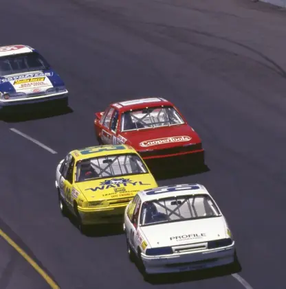  ??  ?? Left, below: The Brad Jones Racing Supercars team of today was in some ways built on the success the Jones brothers enjoyed at the Thunderdom­e. Their old VL now stands as a tribute to Bob Jane’s AUSCAR.