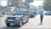 ?? PIC: PTI ?? The motorcade of EU Parliament­ary delegation in Srinagar