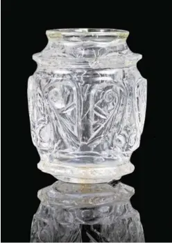  ?? ?? A Fatimid carved rock crystal bottle from Egypt.