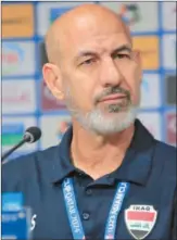  ?? ?? Iraq U23 team coach Radhi Shenaishil.