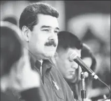  ??  ?? Venezuela’s President Nicolas Maduro attends an event with the Youth of the Venezuela’s United Socialist Party (PSUV) in Caracas, Venezuela September 11, 2018. Miraflores Palace/Handout via REUTERS