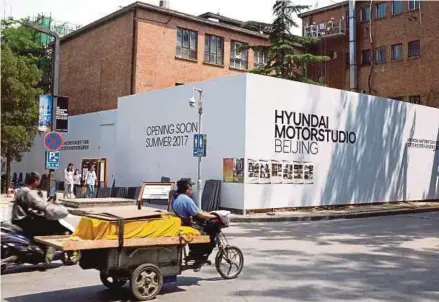  ?? REUTERS PIC ?? Hyundai Motor will open a brand experience centre in September in Beijing’s 798 Art District, a trendy hub of refurbishe­d factory buildings.