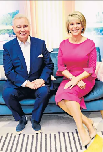  ??  ?? Double act: Eamonn Holmes and Ruth Langsford now insist on earning the same before signing a contract