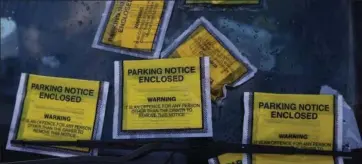  ??  ?? The city’s earnings from parking fines fell by 88 per cent