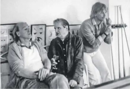  ?? ?? ▲ The author Roald Dahl, Francis Bacon, centre, and Barry Joule in 1982