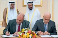  ?? — Wam ?? Dr Sheikh Sultan bin Mohammed Al Qasimi at the signing ceremony of Snoc and Eni agreement in Sharjah on Sunday.