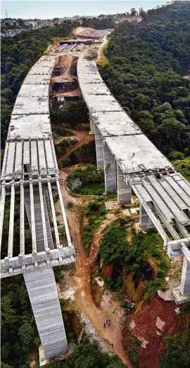  ??  ?? Obras do Rodoanel Norte em São Paulo