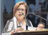  ?? FOTO: PUBLIC RELATION AND INFORMATIO­N BUREAU (ORIGINAL HERE), SENATE OF THE PHILIPPINE­S ?? Leila de Lima sitzt derzeit in Haft.