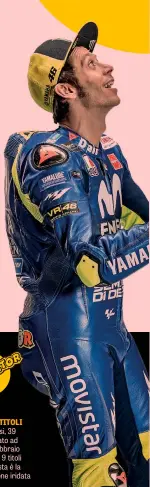  ??  ?? HA VINTO 9 TITOLI Valentino Rossi, 39 anni oggi, è nato ad Urbino il 16 febbraio 1979. Ha vinto 9 titoli mondiali: questa è la sua 23ª stagione iridata