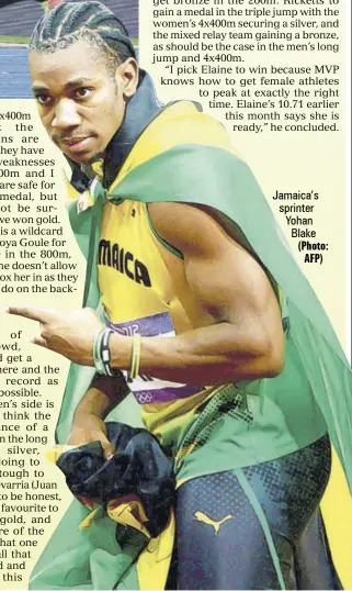  ?? (Photo: AFP) ?? Jamaica’s sprinter Yohan Blake