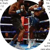  ??  ?? TOP NIGHT: But Chisora [left] loses the decision to Whyte