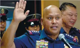  ?? AP FOTO ?? NO ABUSE. PNP Chief Ronald dela Rosa says he doesn’t need to set rules on the authority to issue subpoena. He will leave it up to the conscience of his deputies.