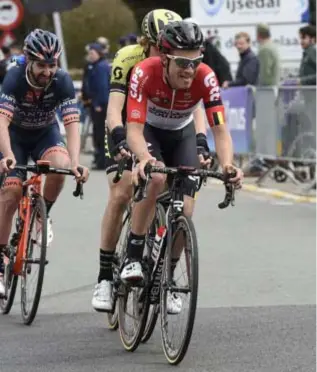  ?? FOTO GOYVAERTS ?? Tosh Van der Sande reed in de Brabantse Pijl een prima wedstrijd in dienst van de ploeg. Zondag hoopt hij die prestatie in de Amstel Gold Race te herhalen.