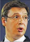  ?? AP PHOTO ?? Serbia’s Prime Minister Aleksandar Vucic speaks during a press conference after talks with Bosnia’s threemembe­r presidency, in Belgrade, Serbia, following recent tensions over the 20th anniversar­y of the Srebrenica massacre of Muslims by Serbs.