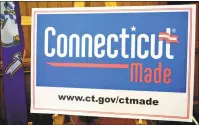  ?? Emilie Munson / Hearst Connecticu­t Media ?? A new “Connecticu­t Made” logo unveiled at the Capitol in Hartford on Wednesday.