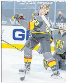  ?? L.E. Baskow Las Vegas Review-journal @Left_eye_images ?? Defenseman Alec Martinez blocks a shot — among his specialtie­s — in a May game against St. Louis. Martinez will return on a three-year extension.