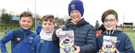  ??  ?? Eoin Johnston, Michael Harding, Sammy Roche and Evan McDonnell at the East Meath United Easter Egg Hunt.