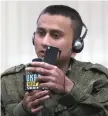  ?? ?? A man from Nepal made prisoner of war (POW) after being captured by Ukraine as a foreign comba ant fighting within Russian armed forces, speaks during a press conference.