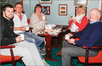  ??  ?? Supporting the Kerry Hospice Morning in Na Gael GAA Club,Tralee on Thursday morning were, from left, Dylan Seymour, Brian O’Shea,Jackie Carlos, Eilísh Teahan and Sean O’Connor.