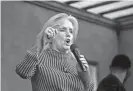  ?? ?? U.S. Rep. Debbie Dingell speaks during the solidarity rally for Corewell Health East registered nurses, who are banding together to unionize with the Teamsters Council 43.