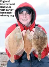  ??  ?? England internatio­nal Becky Lee with part of her matchwinni­ng bag