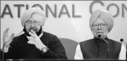  ?? Tashi Tobgyal ?? Former PM Manmohan Singh and Punjab Congress chief Captain Amarinder Singh in New Delhi Monday.