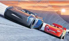  ??  ?? Taking the lead: Jackson Storm puts Lightning Mcqueen in the shade in Cars 3