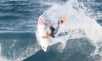  ??  ?? HIGH RIDING: Sebastian Williams of Durban in action at the World Junior Championsh­ips in the Azores last Saturday.