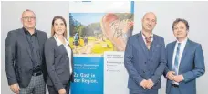  ?? FOTO: IHK ?? Wollen die Zusammenar­beit von IHK und Schwarzwal­d Tourismus GmbH intensivie­ren (von links): Michael Steiger, Anne Spreitzer, Hansjörg Mair und Thomas Albiez.