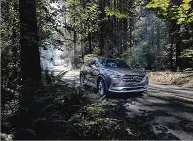  ?? CONTRIBUTE­D BY MAZDA ?? The performanc­e of the CX-9 is just what you’d expect from a Mazda: fun, athletic and overperfor­ming its numbers.