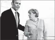  ?? THOMAS PETER/REUTERS PHOTO ?? President Barack Obama met with German Chancellor Angela Merkel in June in Berlin.