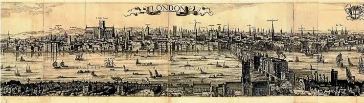  ??  ?? Dutch engraver and cartograph­er Claes Jansz Visscher produced this piece in 1625 despite never having visited London.